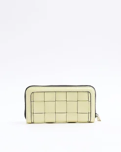 Yellow woven purse