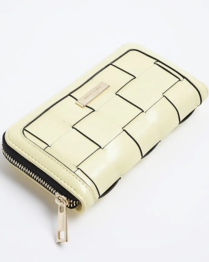 Yellow woven purse